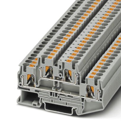 Phoenix Contact Multi-Level Terminal Block; PTTB 4 OG ; 28A; 600V; 2-Level; #24 - #10; Push-In Connection; Orange
